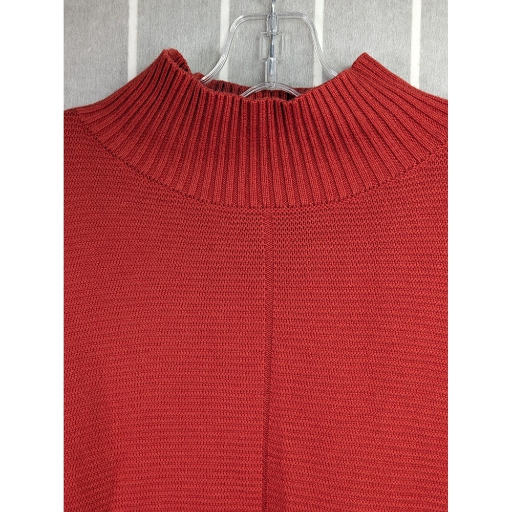 Talbots Women's Knit Turtleneck Top Large Sweater Red/Orange Cotton Blend Cozy - Picture 11 of 13
